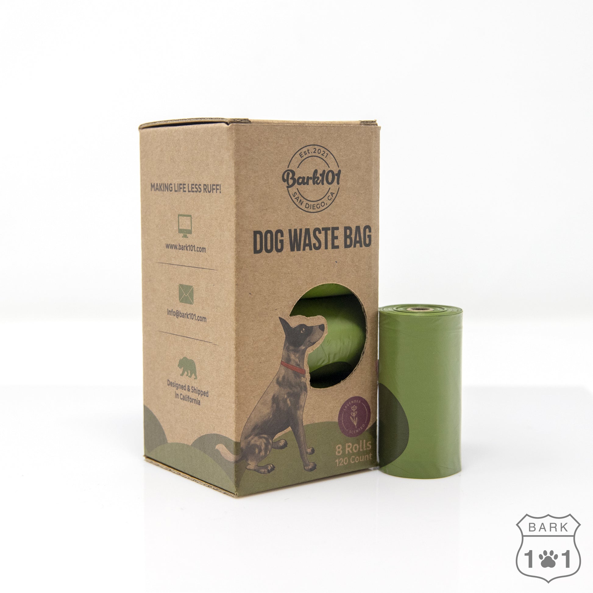 Bark 101 Dog Waste Bag 8 Rolls 120 Count Front Angle