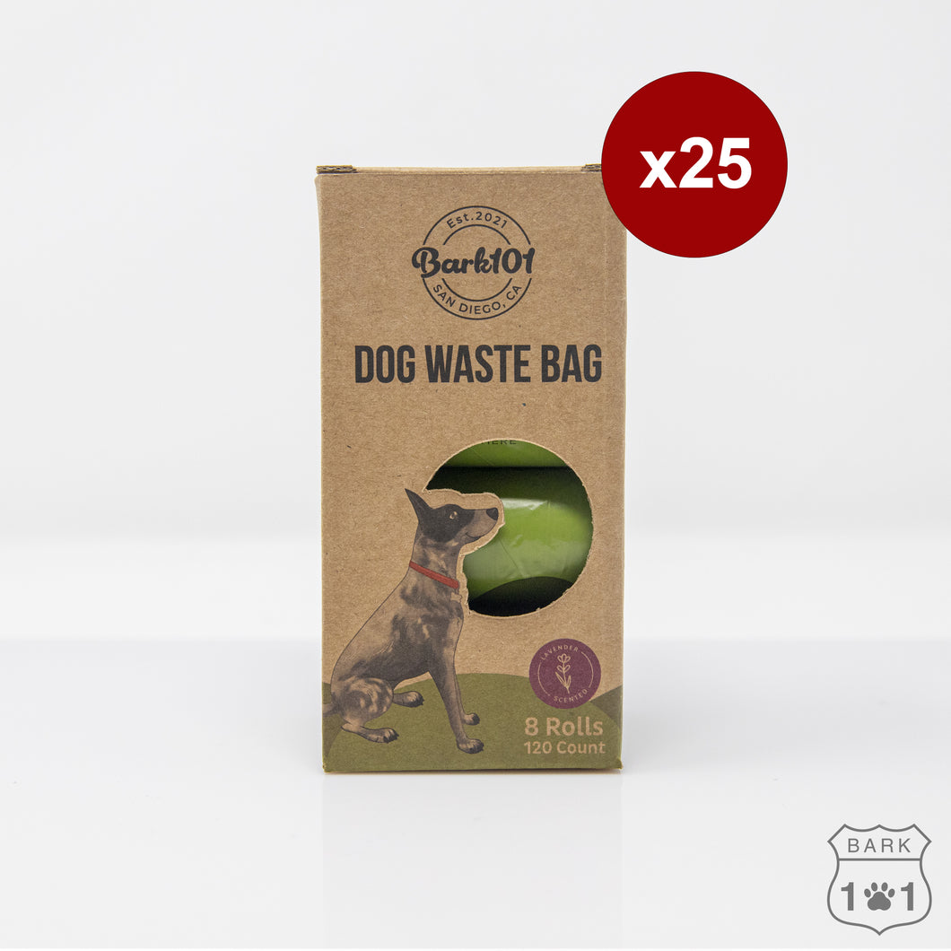 Bark 101 Scented Dog Waste Bags - 8 Rolls (Case of 25)